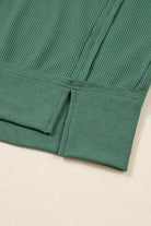 Evergreen Solid Color Raw Seam Patchwork Ribbed Drop Shoulder Sweatshirt Sweatshirts & Hoodies 9cc904fdbf875e3d