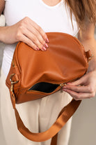 Parchment PU Leather Double Zipper Crossbody Bag Crossbody Bags 9d1fe9b60efadb76