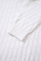 White Plain Knit Ribbed Edge V Neck Loose Sweater Sweaters 9d5aaeda88769630