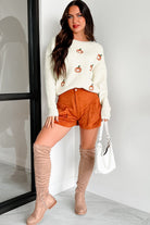 Beige Pumpkin Embroidered Halloween Thanksgiving Festival Sweater Sweaters 9dfedf4d8575787d