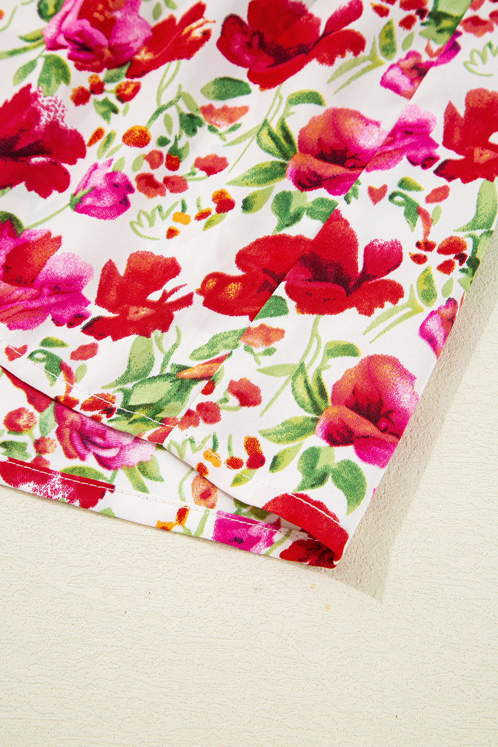 Red Floral Puff Sleeve Tiered Ric Rac Pocketed Mini Dress Short Dresses 9fa8fd14b9d52fb1