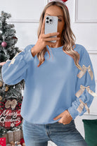 Myosotis Sweet Bowknot Round Neck Sweatshirt Sweatshirts & Hoodies 9fbbfb5940223a19