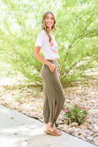 BeautybyShree First Class Pants In Olive