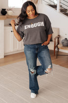 BeautybyShree Always Enough Graphic Tee in Charcoal