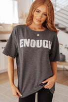 BeautybyShree Always Enough Graphic Tee in Charcoal