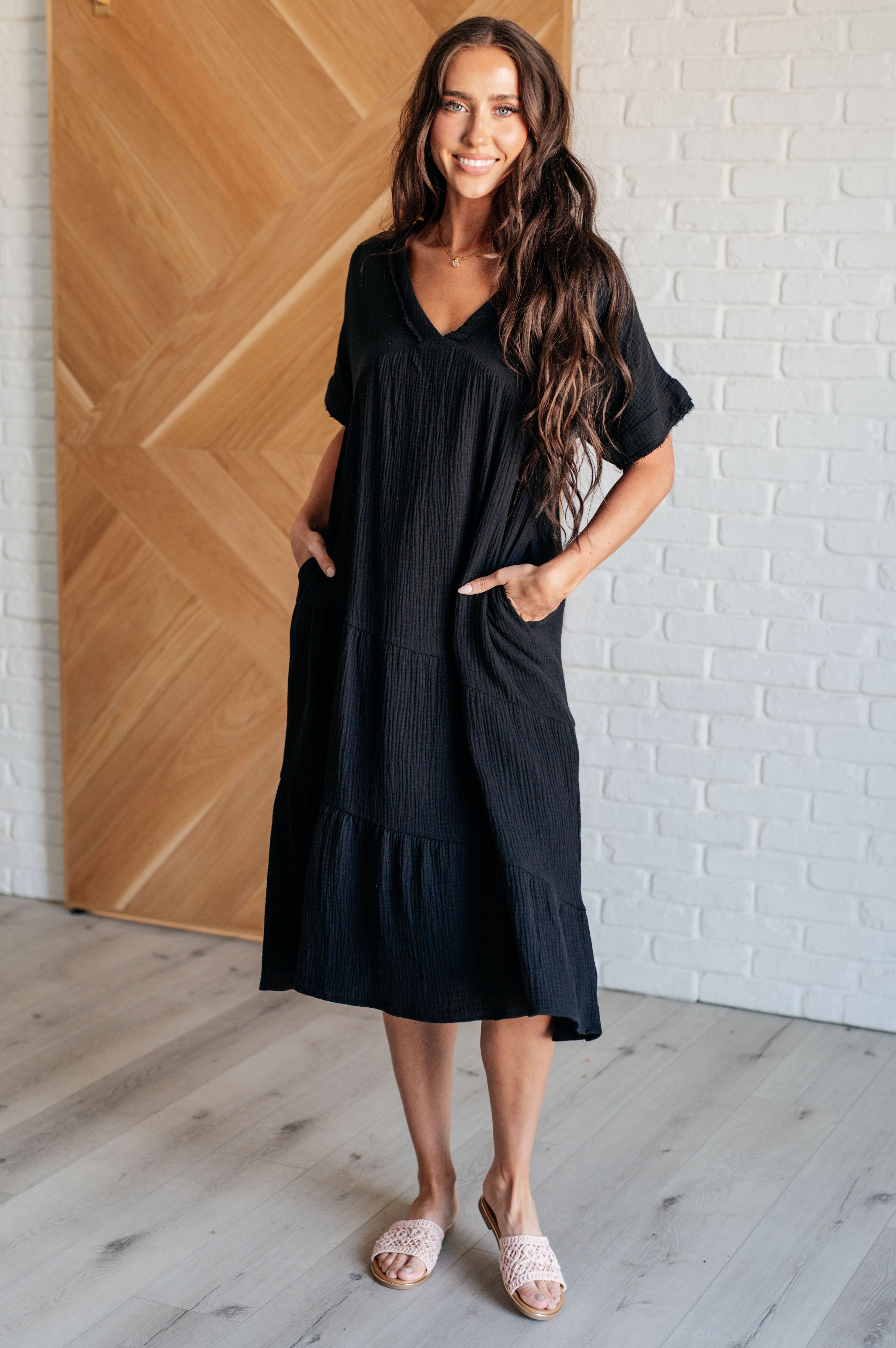 BeautybyShree Always Learning Dolman Sleeve Dress in Black