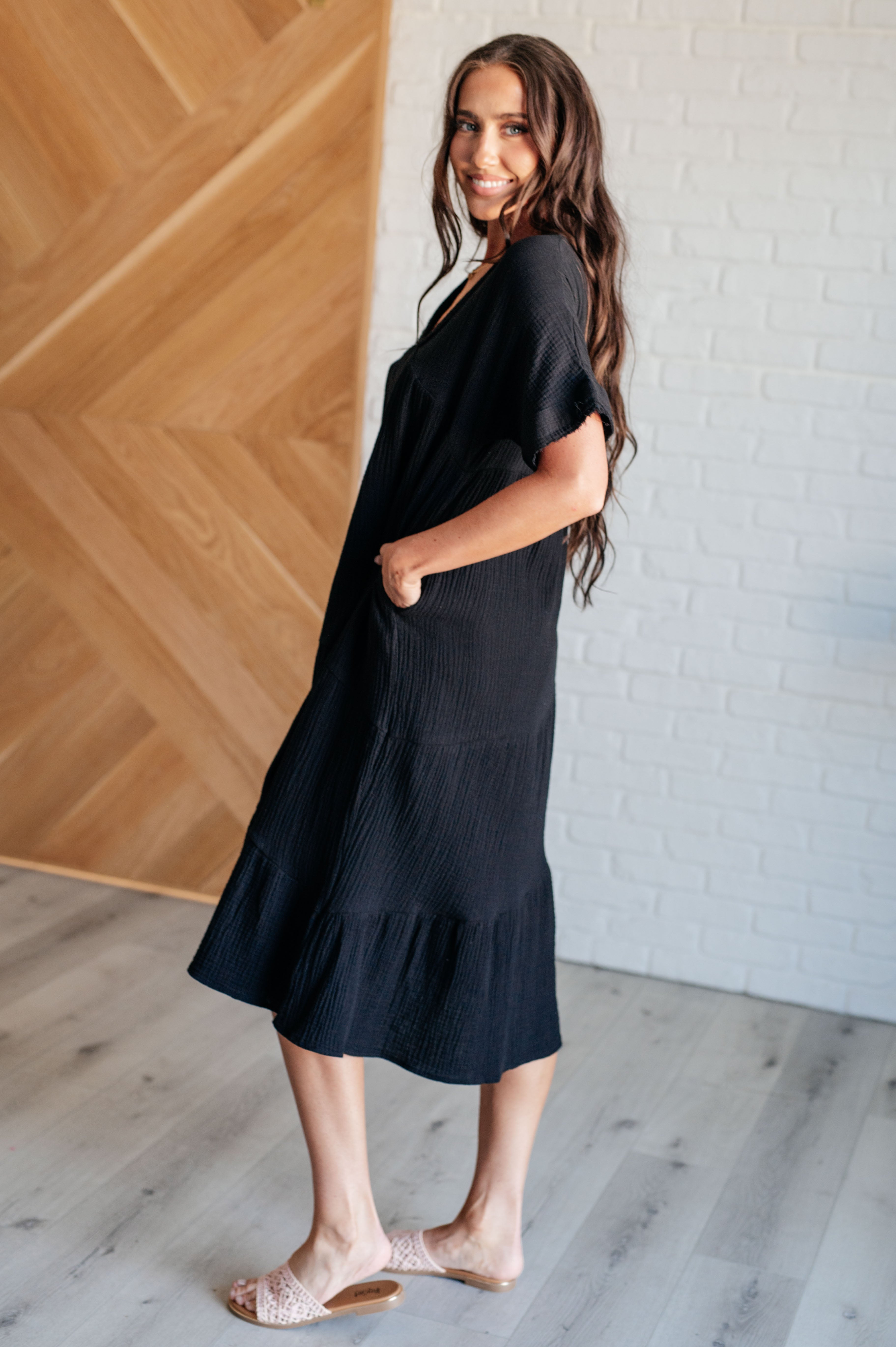 BeautybyShree Always Learning Dolman Sleeve Dress in Black