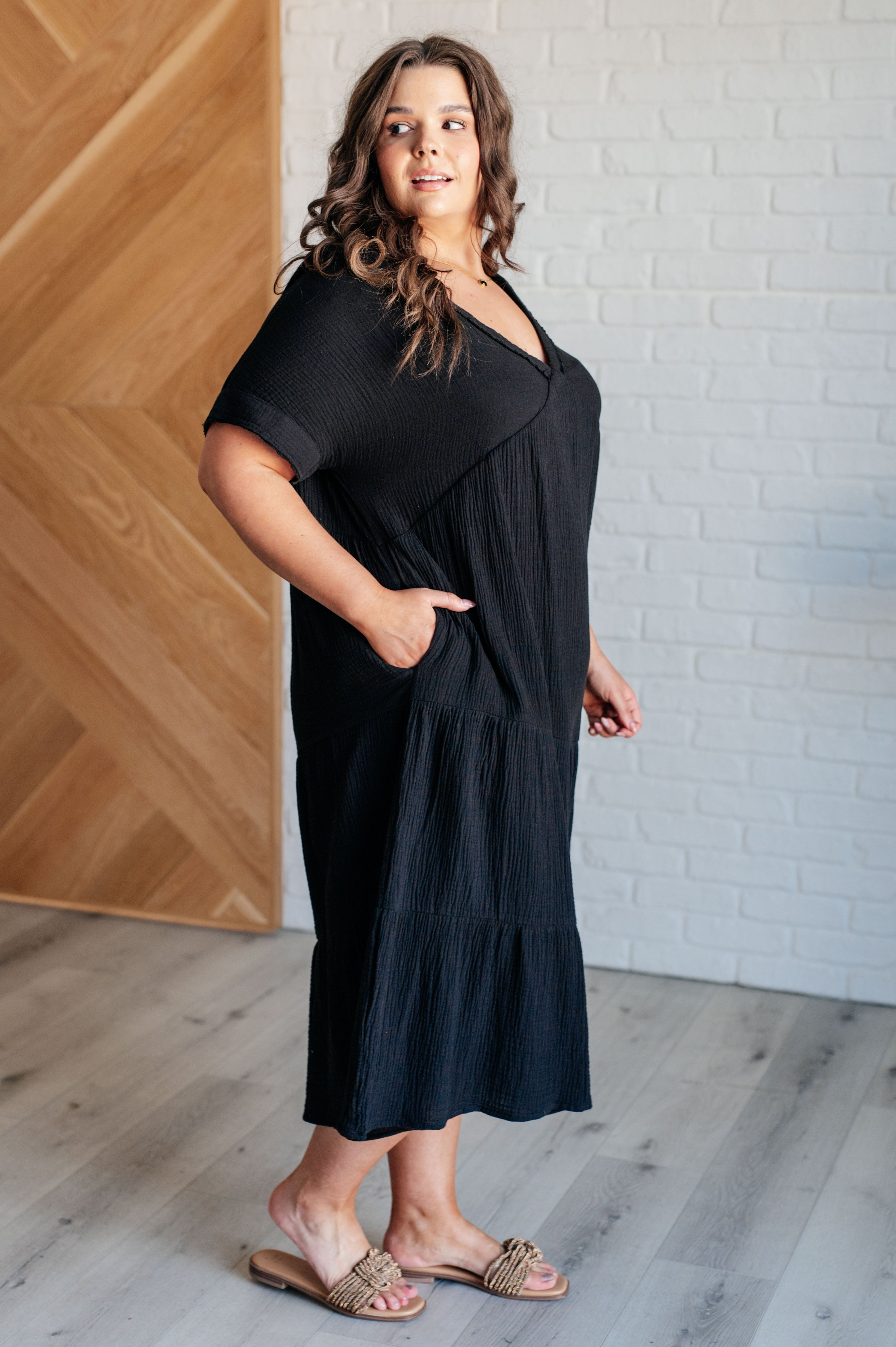 BeautybyShree Always Learning Dolman Sleeve Dress in Black