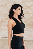 BeautybyShree Backcourt Collared V-Neck Tank in Black