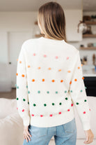 Candy Buttons Pom Detail Sweater