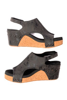 BeautybyShree Carley Wedge Sandals in Black Metallic