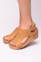 BeautybyShree Carley Wedge Sandals in Caramel Smooth