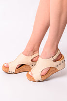 BeautybyShree Carley Wedge Sandals in Cream