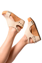 BeautybyShree Carley Wedge Sandals in Cream