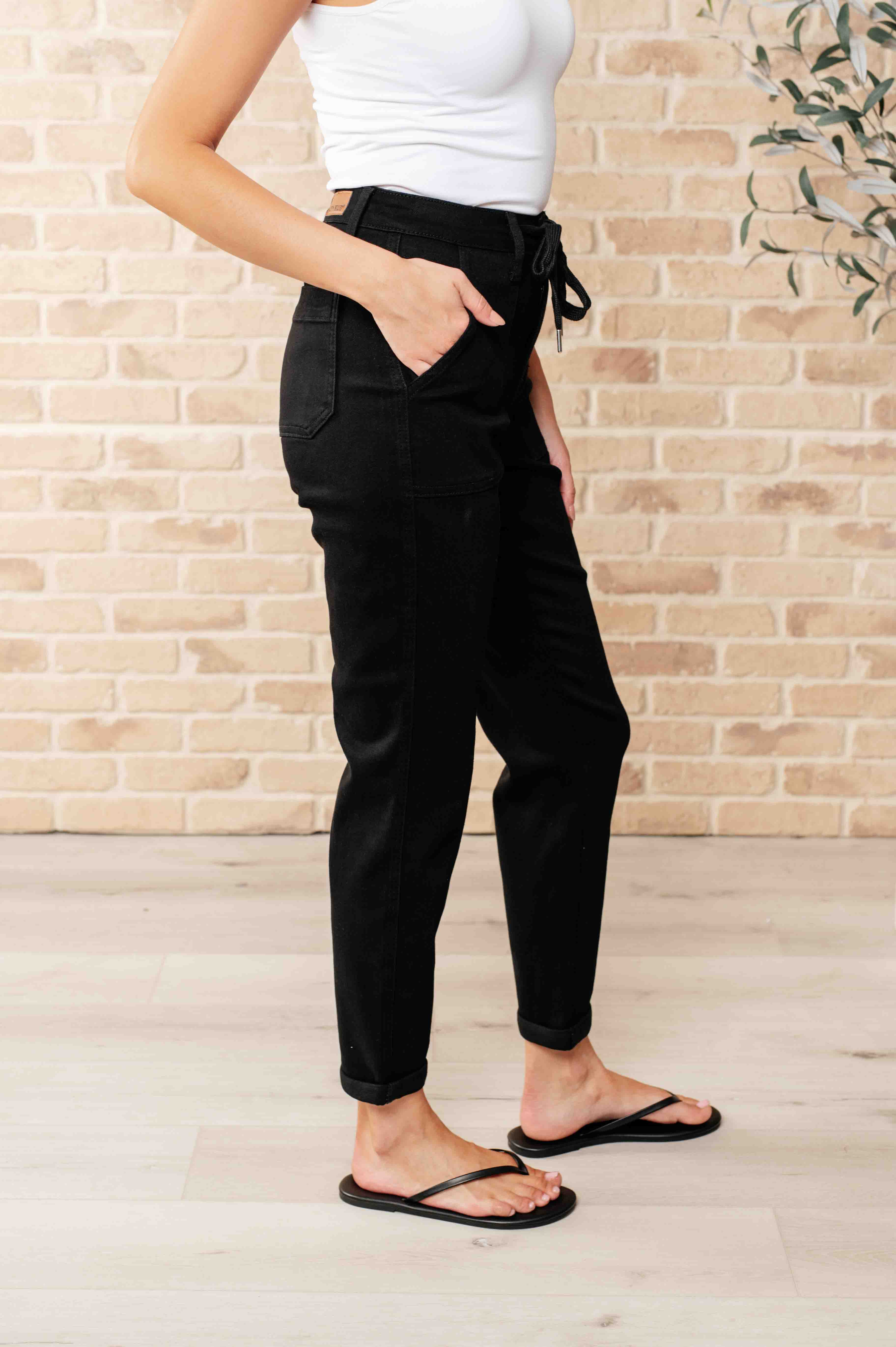 BeautybyShree Carmen Double Cuff Joggers in Black