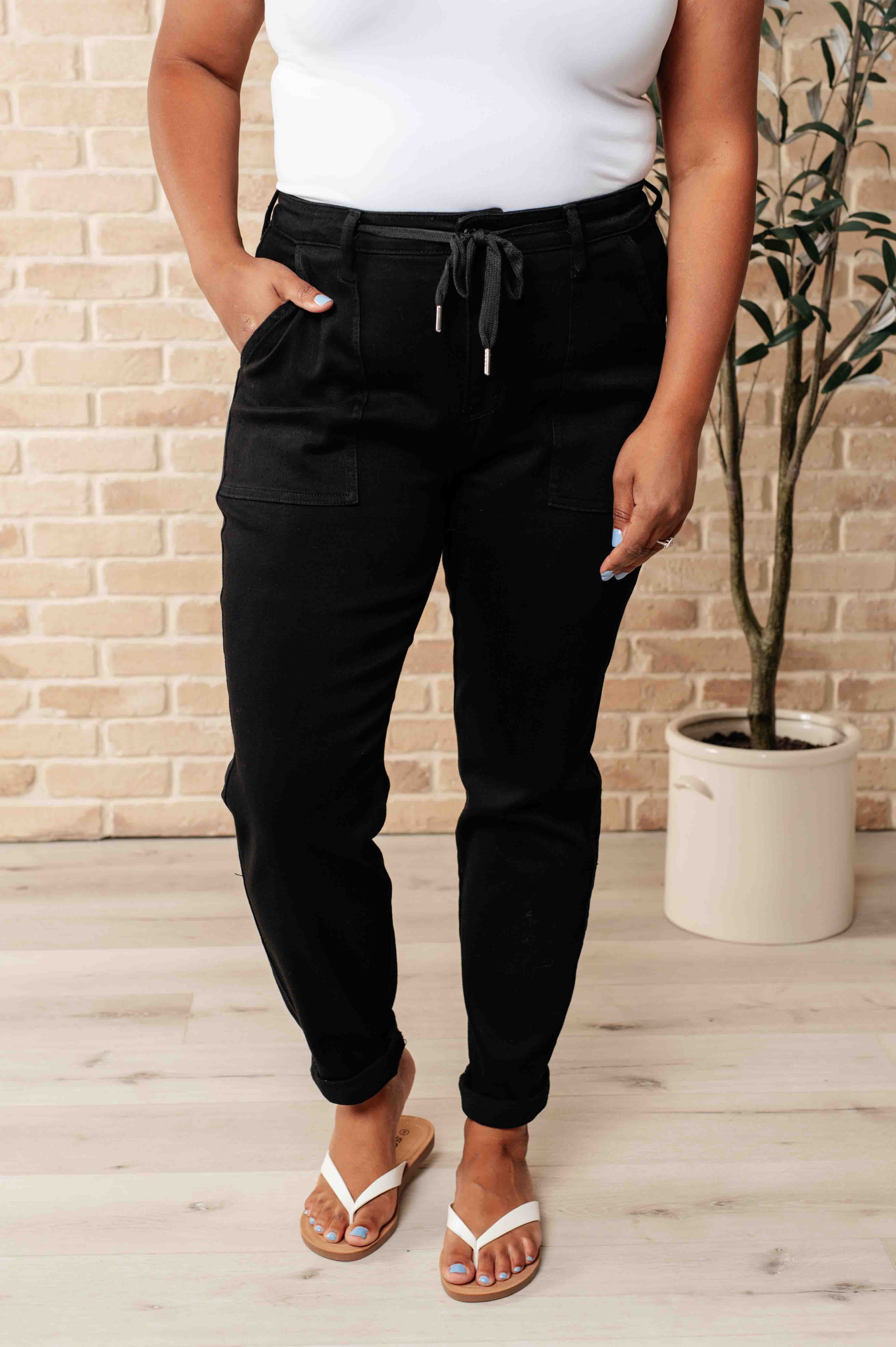 BeautybyShree Carmen Double Cuff Joggers in Black