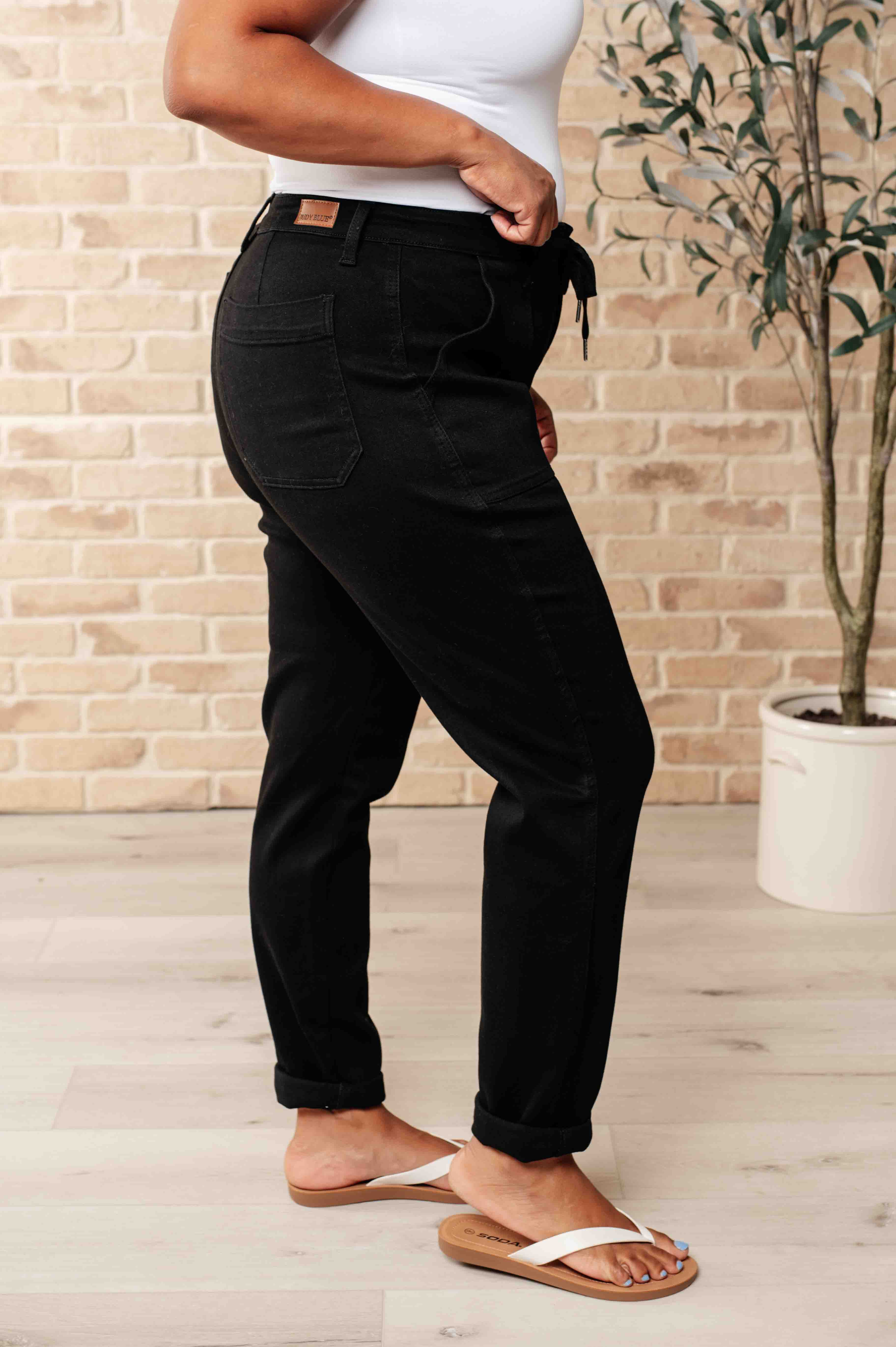 BeautybyShree Carmen Double Cuff Joggers in Black