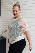 BeautybyShree Coastal Dreams Fishnet Top in Cream