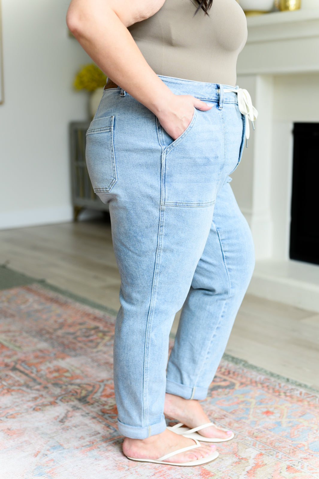 BeautybyShree Cooper High Rise Vintage Denim Jogger