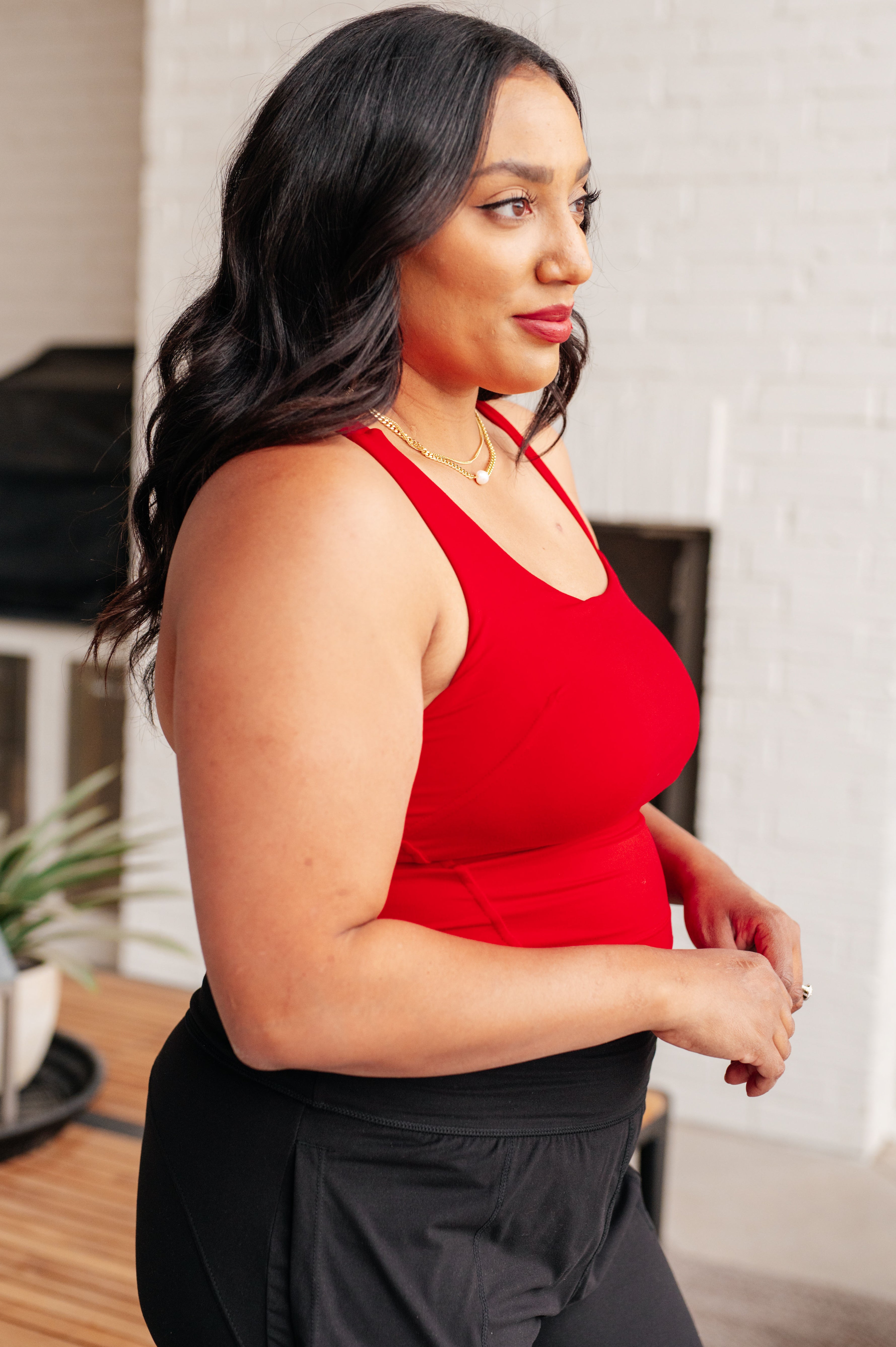 BeautybyShree Doing it For Me Asymmetrical Tank in True Red