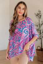 BeautybyShree Essential Blouse in Purple Paisley