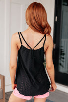 BeautybyShree Eye on the Prize Eyelet Tank in Black