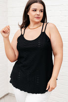 BeautybyShree Eye on the Prize Eyelet Tank in Black