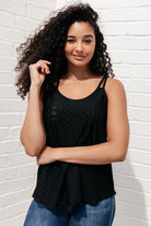 BeautybyShree Eye on the Prize Eyelet Tank in Black