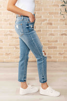 BeautybyShree Frankie High Waist Distressed Boyfriend Jeans