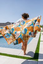 BeautybyShree Luxury Beach Towel in Block Floral