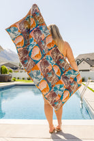 BeautybyShree Luxury Beach Towel in Block Floral