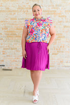 BeautybyShree Just a Flirt Pleated Skirt in Magenta