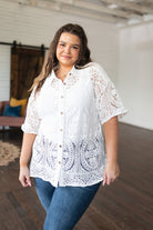 BeautybyShree Head in the Clouds Lace Button Down