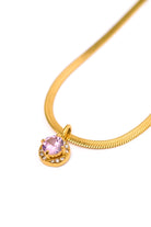 BeautybyShree Here to Shine Gold Plated Necklace in Pink