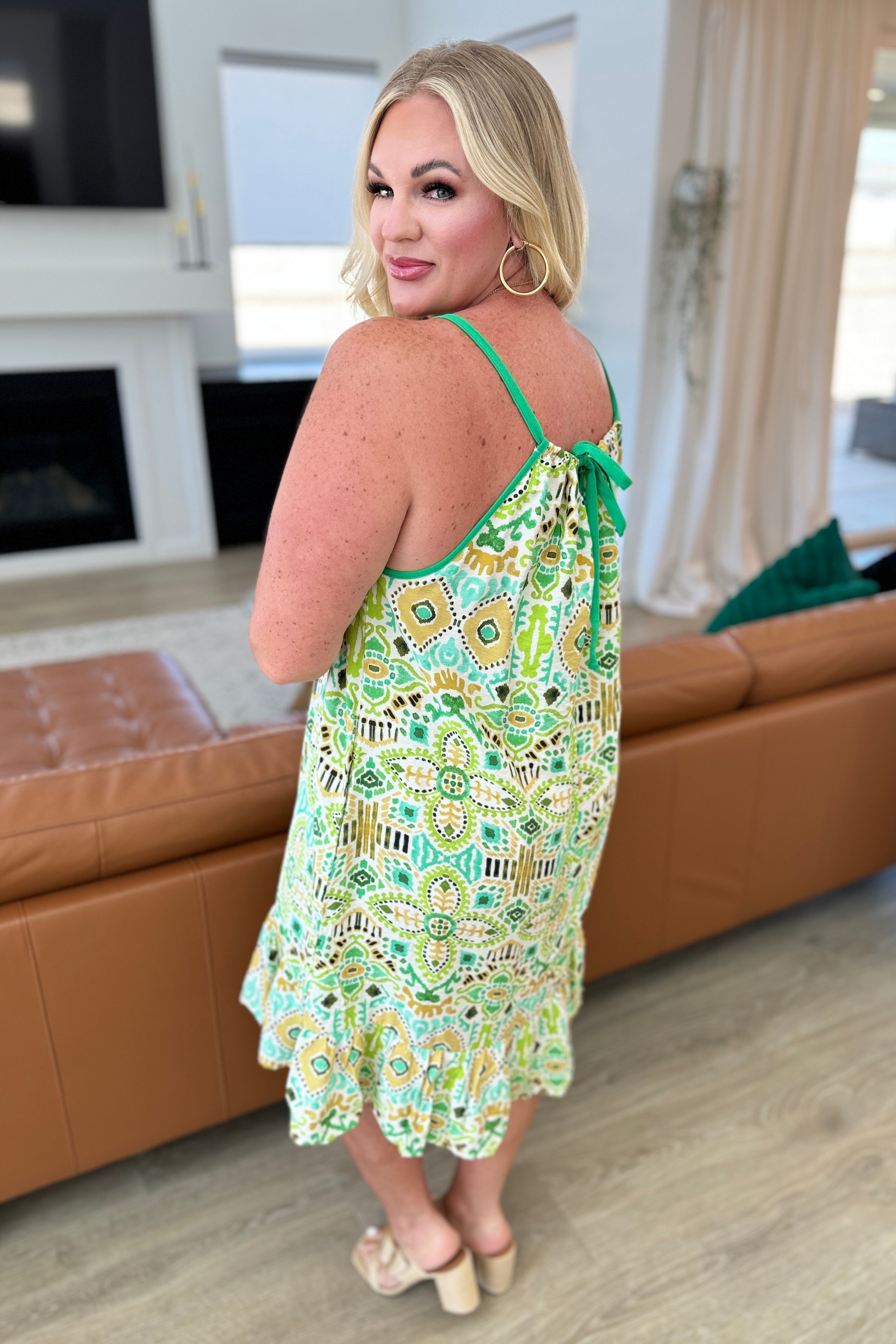 BeautybyShree As You Walk On By Tank Dress in Lime