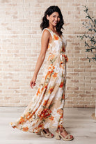 BeautybyShree It's All Sunshine V-Neck Floral Dress in Orange