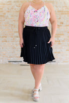 BeautybyShree Just a Flirt Pleated Skirt in Black