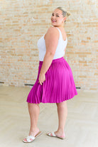 BeautybyShree Just a Flirt Pleated Skirt in Magenta