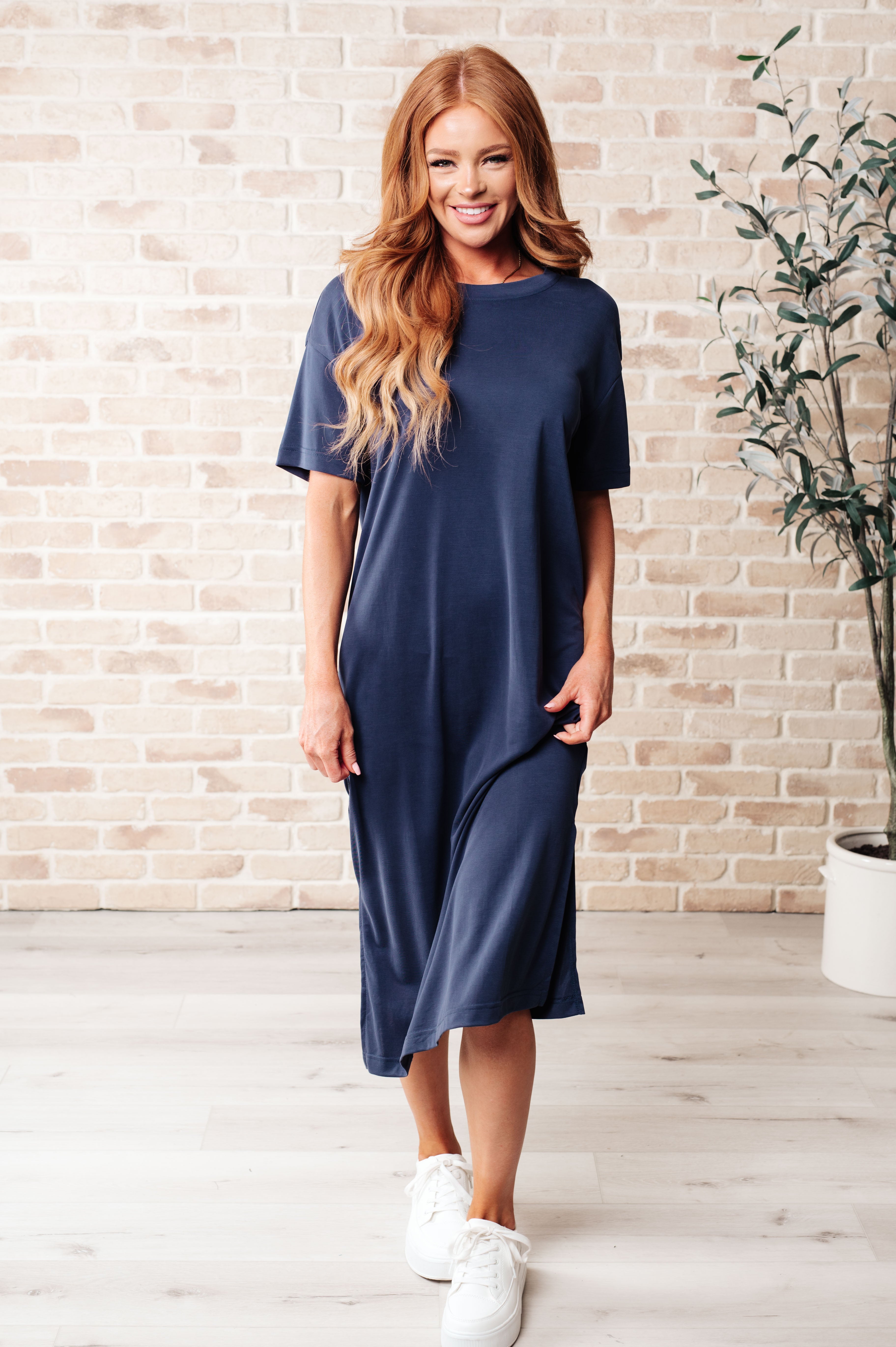 BeautybyShree Keeping It Chill Drop Shoulder Maxi Dress in Dark Night