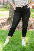 BeautybyShree Kelbie Destroyed Hem Crop Jeans