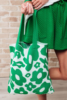 BeautybyShree Lazy Daisy Knit Bag in Green