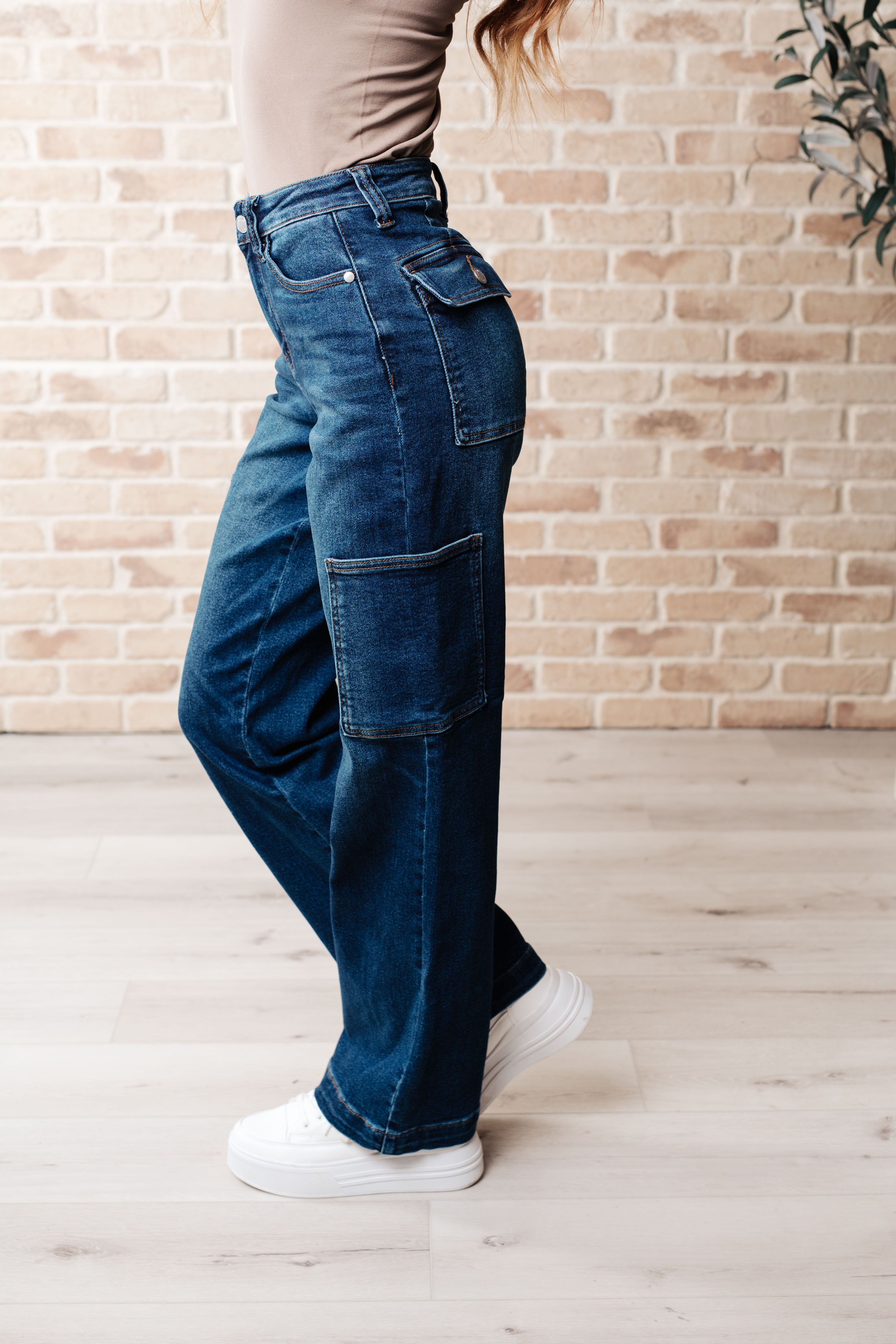 BeautybyShree Leila High Rise Cargo Straight Jeans