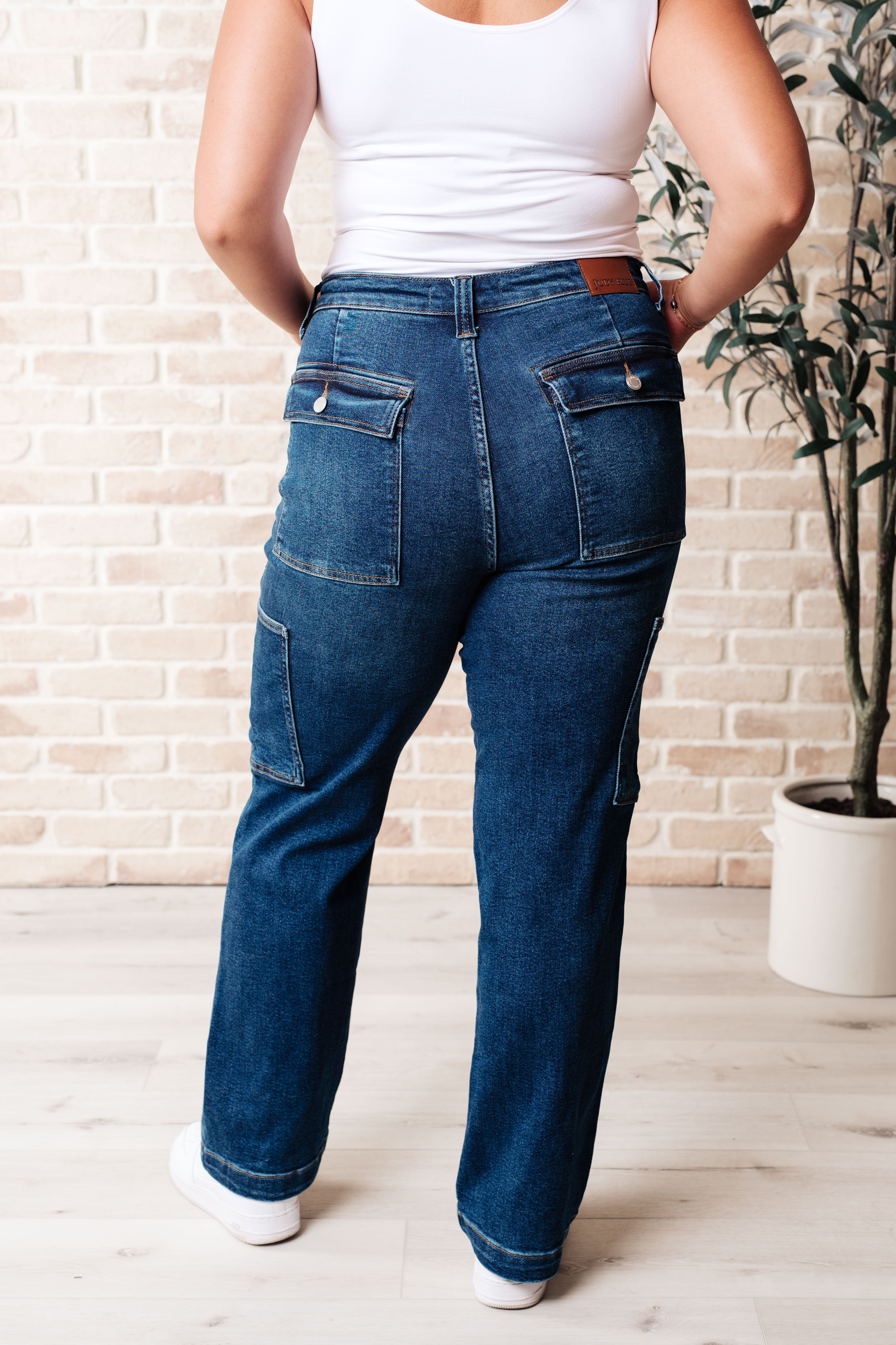 BeautybyShree Leila High Rise Cargo Straight Jeans