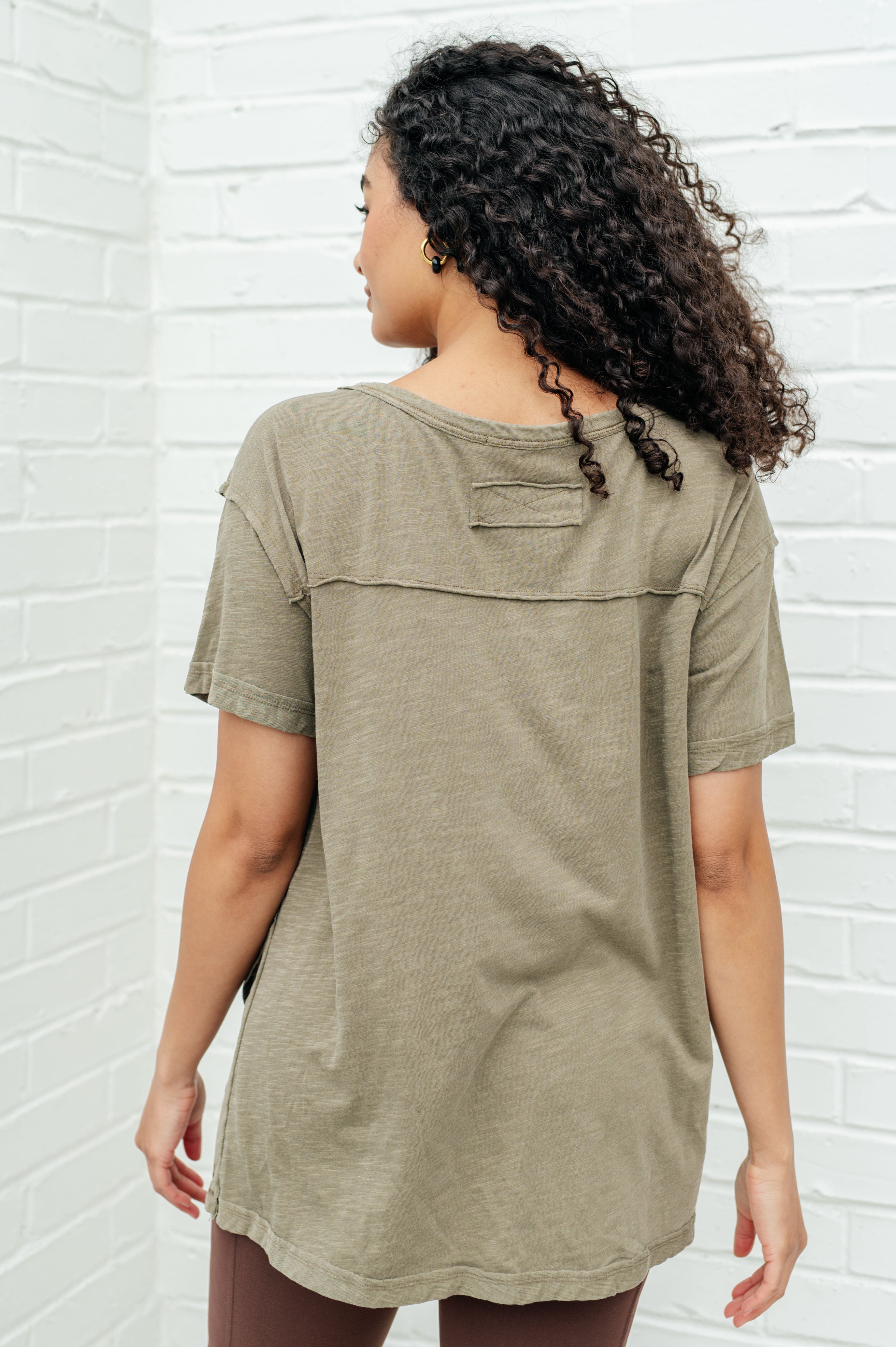 BeautybyShree Let Me Live Relaxed Tee in Army