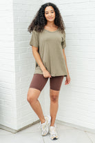 BeautybyShree Let Me Live Relaxed Tee in Army