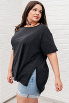 BeautybyShree Let Me Live Relaxed Tee in Black