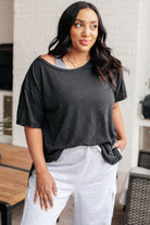 BeautybyShree Let Me Live Relaxed Tee in Black