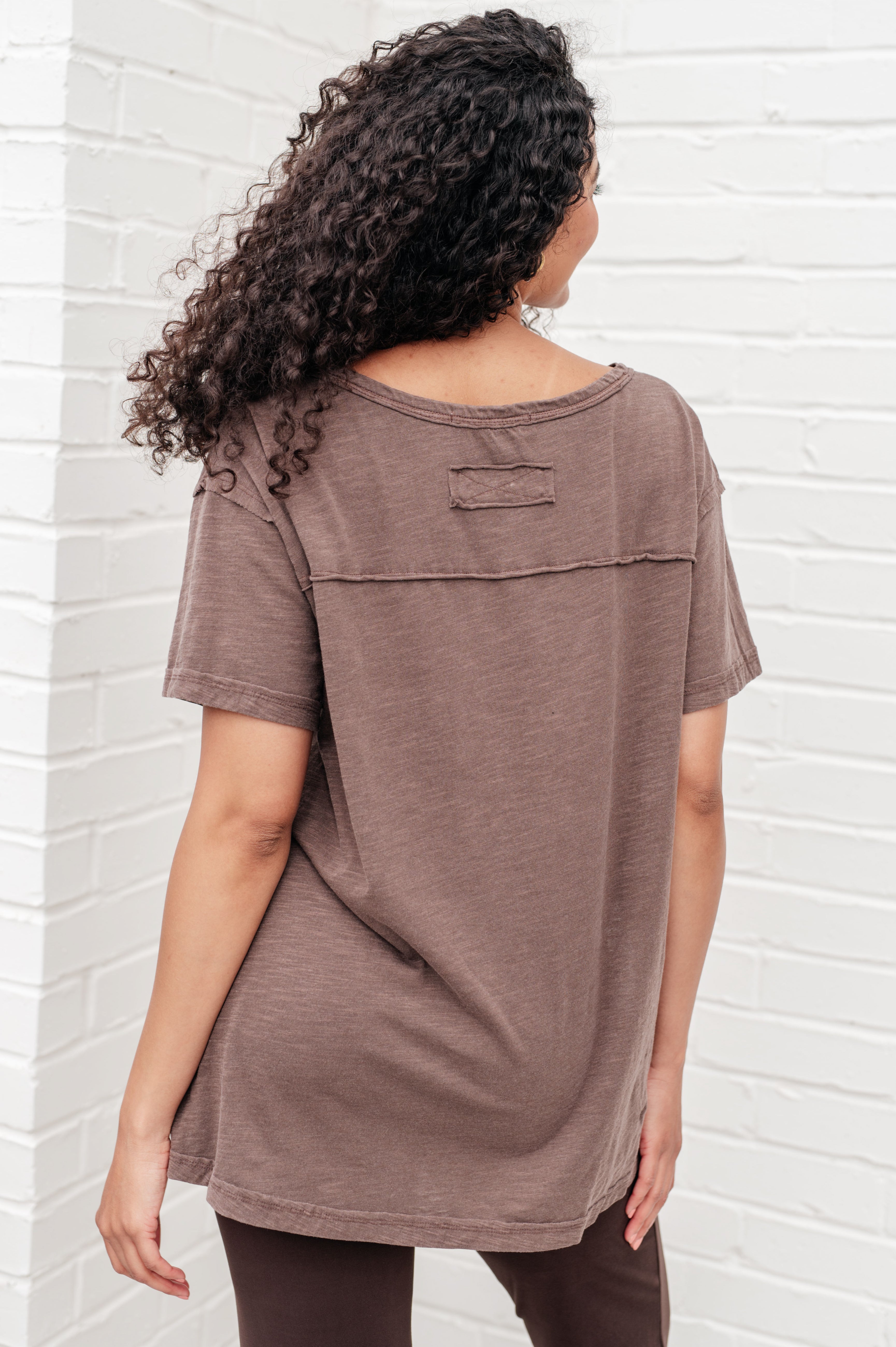 BeautybyShree Let Me Live Relaxed Tee in Brown