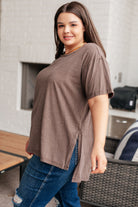 BeautybyShree Let Me Live Relaxed Tee in Brown