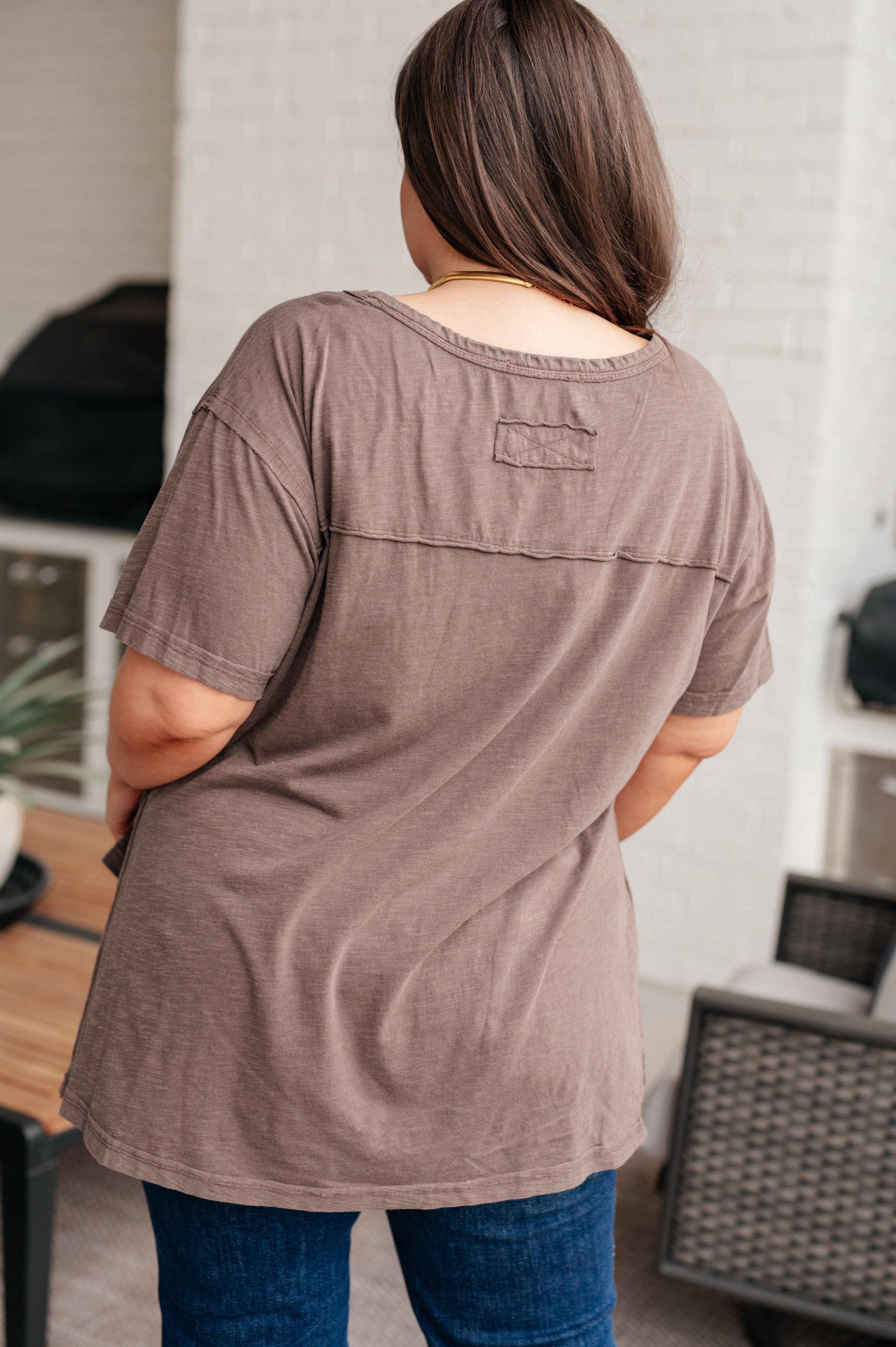 BeautybyShree Let Me Live Relaxed Tee in Brown